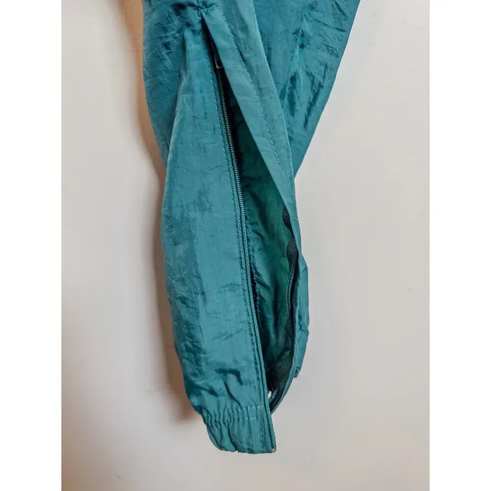 Vintage Reebok Teal Ankle Zip Windbreaker Track Pants Men's Large